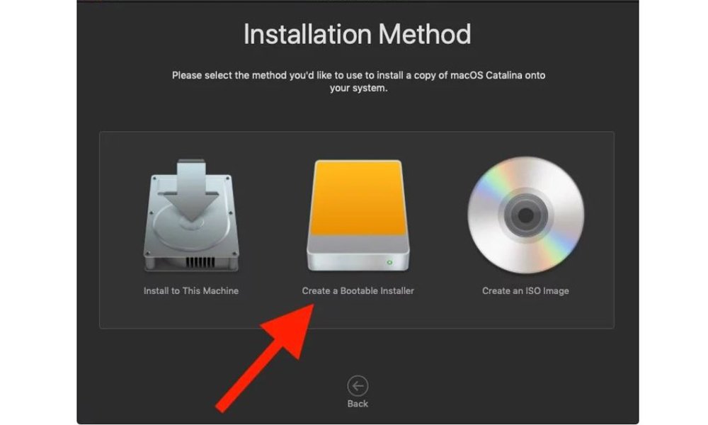 chọn Create a bootable Installer
