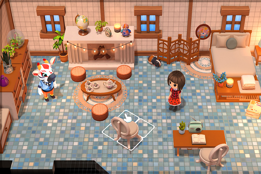 Game Hokko Life cho phép người chơi xây dựng và thiết kế nội thất nhà theo ý muốn